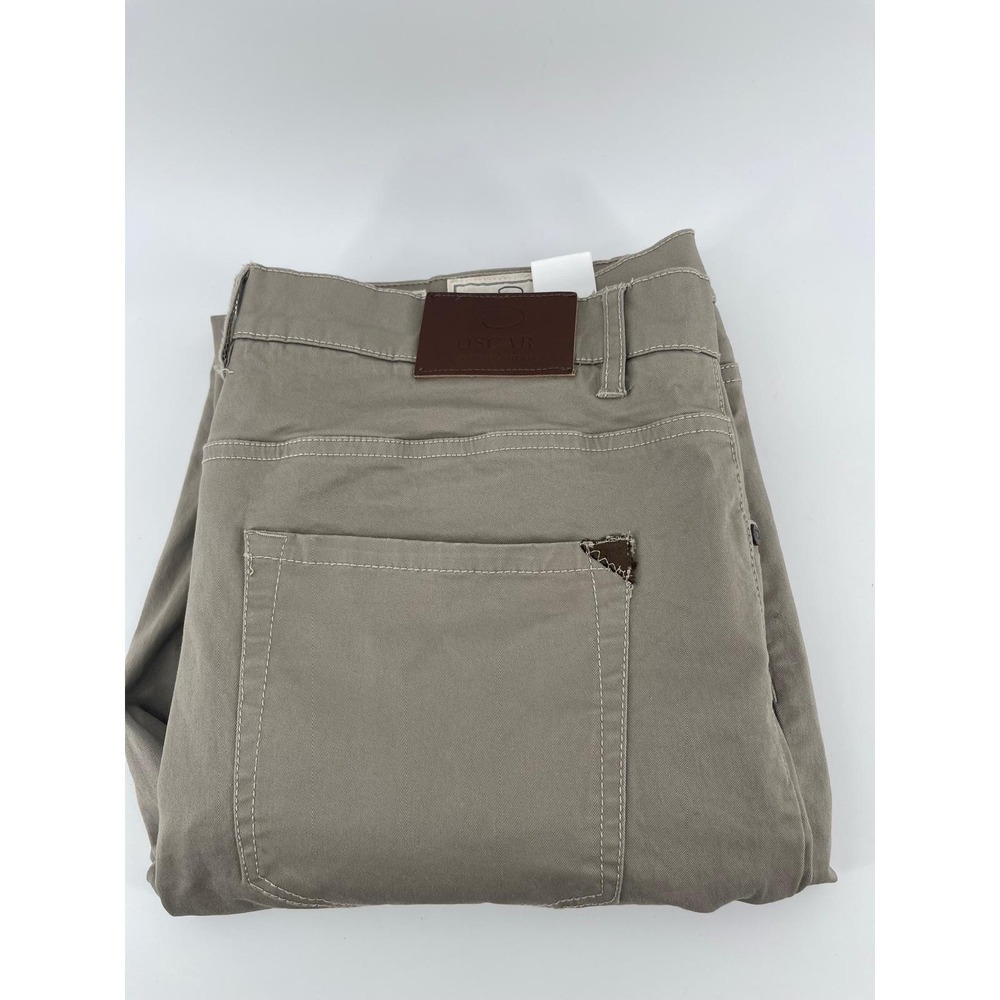 Vintage Oscar de la Renta Men Pants Size 36 Low Rise Khaki Casual